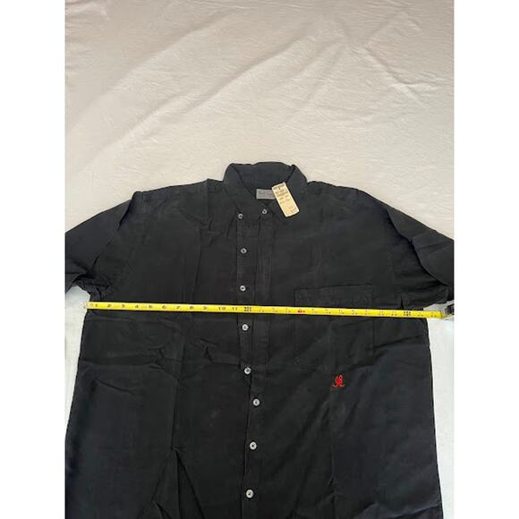NWT VTG 90s Paul Smith Shirt Black Silk Long Sleeve Button Down Sz XL - Picture 6 of 7
